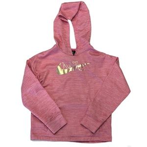 Nike Therma Big Kids Girls Pullover Graphic Hoodie Size Small - Pink Heather